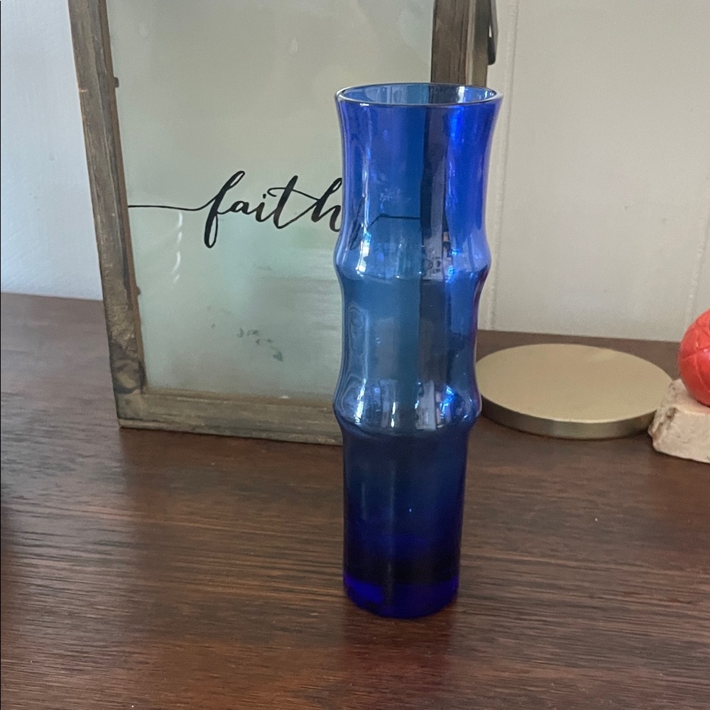 Cobalt Blue “bamboo” Vase 1970’s
